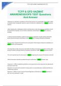 TCFP & GFD HAZMAT AWARENESS/OPS TEST Questions And Answer