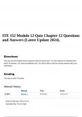 ITE 152 Module 12 Quiz Chapter 12 Questions and Answers (Latest Update 2024).