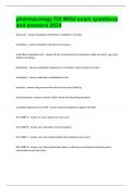 pharmacology OA WGU exam questions and answers 2024