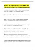 C182 &lpar;Introduction to Information technology question and answers