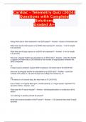Cardiac &ndash; Telemetry Quiz &lpar;2024&rpar; Questions with Complete Solutions Graded A&plus;