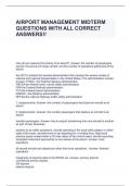 AIRPORT MANAGEMENT MIDTERM QUESTIONS WITH ALL CORRECT ANSWERS&excl;&excl;