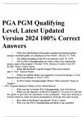 PGA PGM Qualifying Level Test Questions and Answers (2022/2023) (Verified Answers)