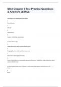 MNA Chapter 1 Test Practice Questions & Answers 2024/25