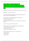 WGU D073 - Best Practices in Management Study Guide exam with 100&percnt; correct answers&lpar;already graded A&plus;&rpar;