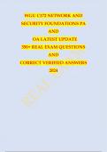 WGU C172 NETWORK AND SECURITY FOUNDATIONS PA AND OA LATEST UPDATED 350 REAL EXAM QUESTIONS WITH VERIFIED ANSWERS 2024