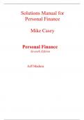 Solutions Manual For Personal Finance 7th Edition By Jeff Madura (All Chapters, 100% Original Verified, A+ Grade) 