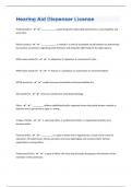 Hearing Aid Dispenser License 237 Questions with 100&percnt; Correct Answers &vert; Verified &vert; Latest Update&vert;2024