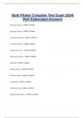 Stott Pilates Complete Test Exam 2024|  Well Elaborated Answers
