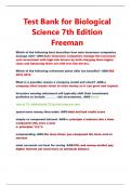 Test Bank for Biological  Science 7th Edition  Freeman