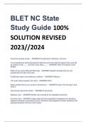 BLET NC State  Study Guide 100&percnt;  SOLUTION REVISED  2023&sol;&sol;2024