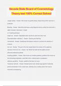 Nevada State Board of Cosmetology Theory test 100&percnt; Correct Solved