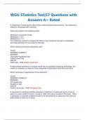 WGU STatistics Test|57 Questions with  Answers A+ Rated