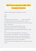 OECP Exam Questions With 100&percnt; Complete Solutions