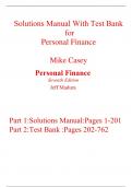 Solutions Manual With Test Bank For Personal Finance 7th Edition By Jeff Madura (All Chapters, 100% Original Verified, A+ Grade) 