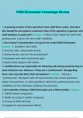 PADI Divemaster knowledge Review Questions and Answers with complete solution