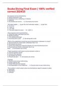 Scuba Diving Final Exam &vert; 100&percnt; verified correct 2024&sol;25