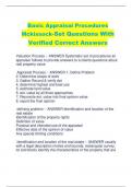 Basic Appraisal Procedures  Mckissock-Set Questions With  Verified Correct Answers