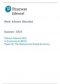 EdExcel A Level economics a paper 2 markscheme 2023