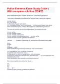 Police Entrance Exam Study Guide &vert; With complete solution 2024&sol;25
