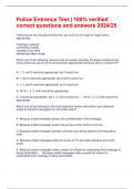 Police Entrance Test &vert; 100&percnt; verified correct questions and answers 2024&sol;25