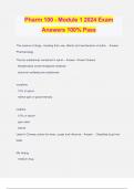 Pharm 100 - Module 1 2024 Exam Answers 100% Pass