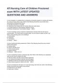 ATI Nursing Care of Children Proctored exam WITH LATEST UPDATED QUESTIONS AND ANSWERS