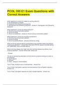 PCOL 355 E1 Exam Questions with Correct Answers 