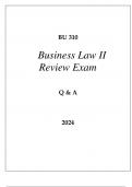 BU 310 BUSINESS LAW II REVIEW EXAM Q & A 2024