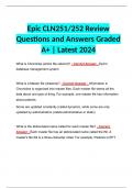 Epic CLN251/252 Review Questions and Answers Graded A+ | Latest 2024