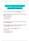 CLN 251/252 Practice Exam Latest 2024 Rated A+ 