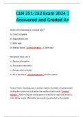 CLN 251-252 Exam 2024 | Answered and Graded A+