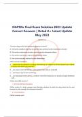 NAPSRx Final Exam Solution 2023 Update  Correct Answers | Rated A+ Latest Update  May 2023