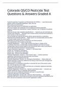Colorado QS/CO Pesticide Test Questions & Answers Graded A