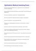 Ophthalmic Medical Assisting Exam Questions + Answers Graded A+