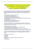 RN Adult Medical Surgical Nursing final  and midterm exam questions and  correct answers 2024/2025