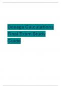 Dosage Calculations Final Exam Study Guide