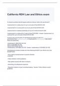 California RDH Law and Ethics exam with 100% correct answers