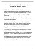 Devoted Health Agent Certification Test &lpar;Latest  2024&rpar; With Complete Solution