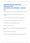 Certified Medical Assistant Practice Exam Questions and Answers   Graded  A+