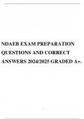NDAEB EXAM PREPARATION QUESTIONS AND CORRECT ANSWERS 2024/2025 GRADED A+.