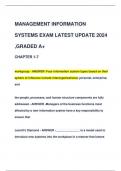 MANAGEMENT INFORMATION  SYSTEMS EXAM LATEST UPDATE 2024  ,GRADED A+ CHAPTER 1-7
