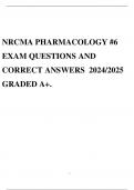 NRCMA PHARMACOLOGY #6 EXAM QUESTIONS AND CORRECT ANSWERS 2024/2025 GRADED A+.