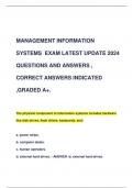 MANAGEMENT INFORMATION  SYSTEMS EXAM LATEST UPDATE 2024  QUESTIONS AND ANSWERS ,  CORRECT ANSWERS INDICATED  ,GRADED A+.
