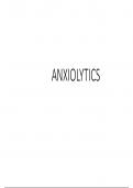 ANXIOLYTICS STUDY GUIDE