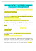 Sere 100&period;2 ARMY PRE-TEST 1 Questions and Answers Already Passed 