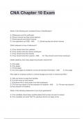 CNA Chapter 10 Exam Correct Questions and Verified Answers