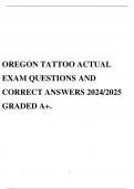 TATTOO OREGON PRACTISE TEST QUESTIONS AND CORRECT ANSWERS 2024/2025 GRADED A+.