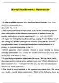 2024 Rasmussen Mental Health exam 1 questions and answers graded A&plus;&semi;&lpar;The best&rpar;