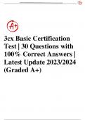 3cx Basic Certification  Test | 30 Questions with  100% Correct Answers | Latest Update 2023/2024 (Graded A+)